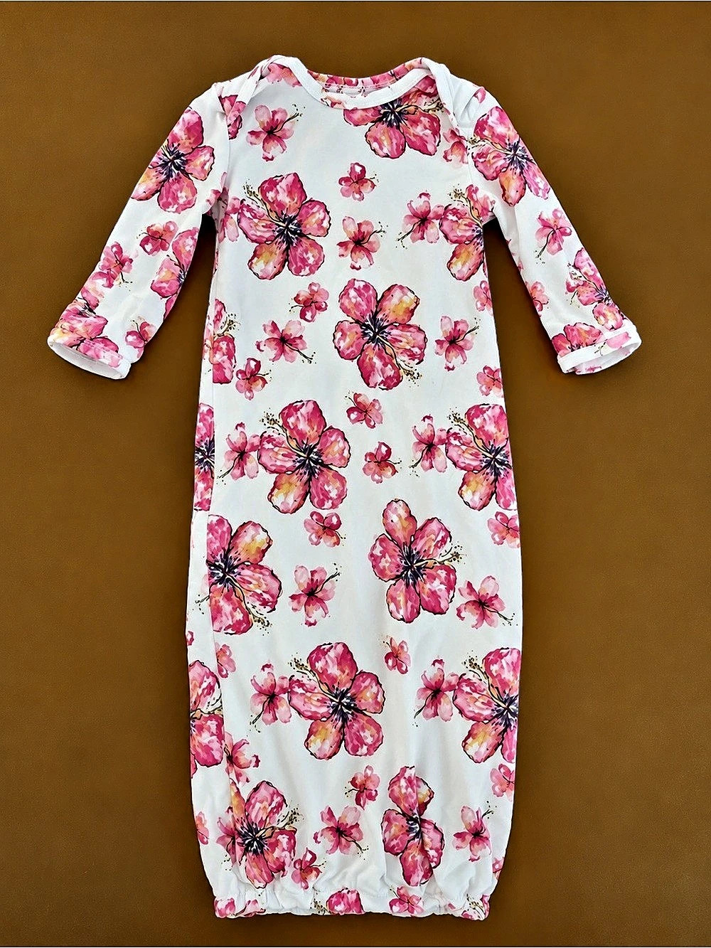 Coco Moon Floral Baby Sleep Sack Pink & White Size 0-3M Like New
